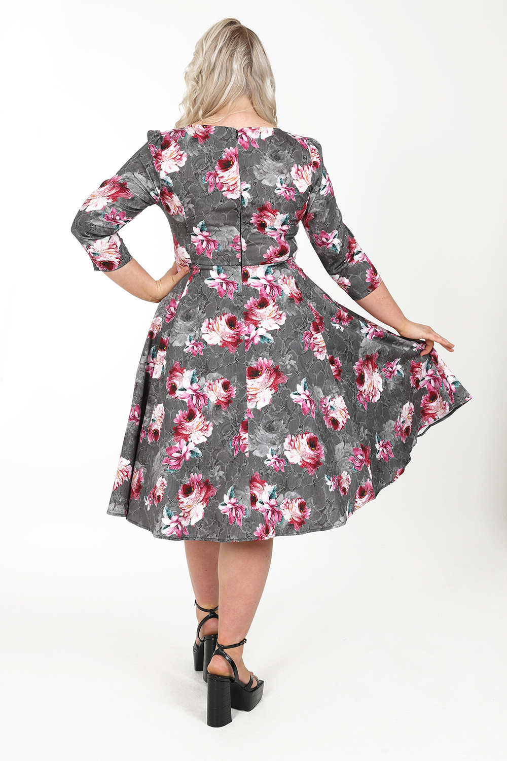 Harriet Floral Swing Dress in Extended Sizing